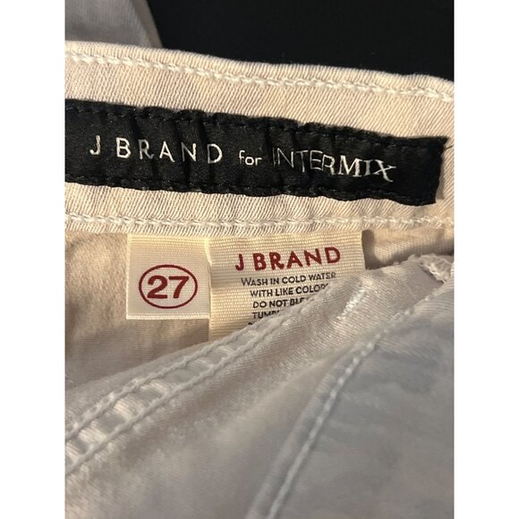 J Brand Intermix Arctic Leopard Print Leggings Denim Jeans White Gray Sz 27 USA - Picture 6 of 6